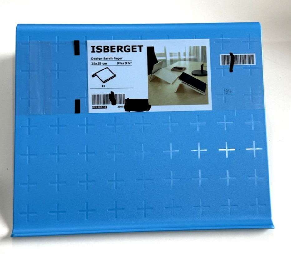 IKEA Isberget Blue Plastic Laptop iPad Tablet Stand Electronics 9 7/8" x 9 7/8"