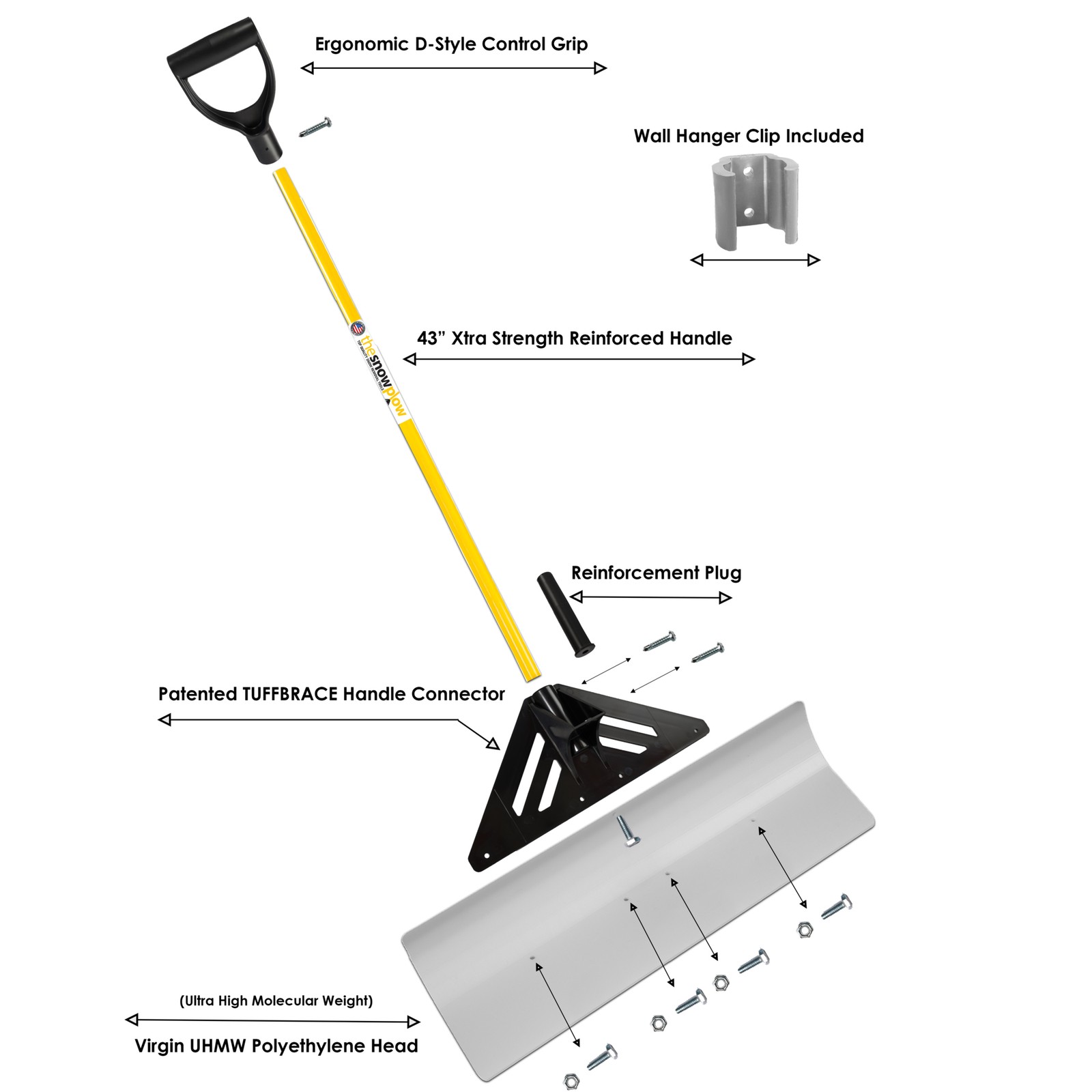 The SnowPlow Original Snow Pusher, 36in.W, Model# 50536
