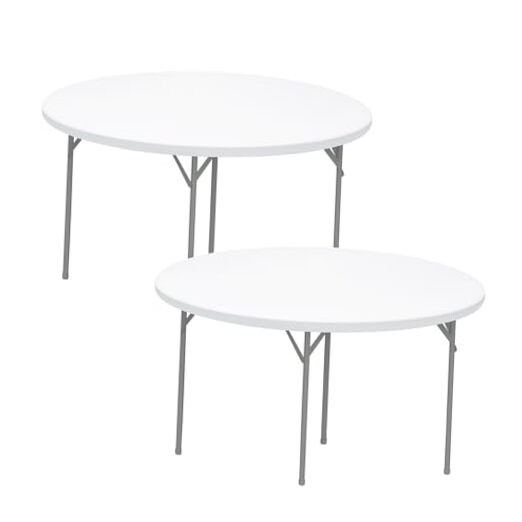 2 Pack Round Fitted Tablecloth Spandex Elastic Stretchable 60" (Round) White