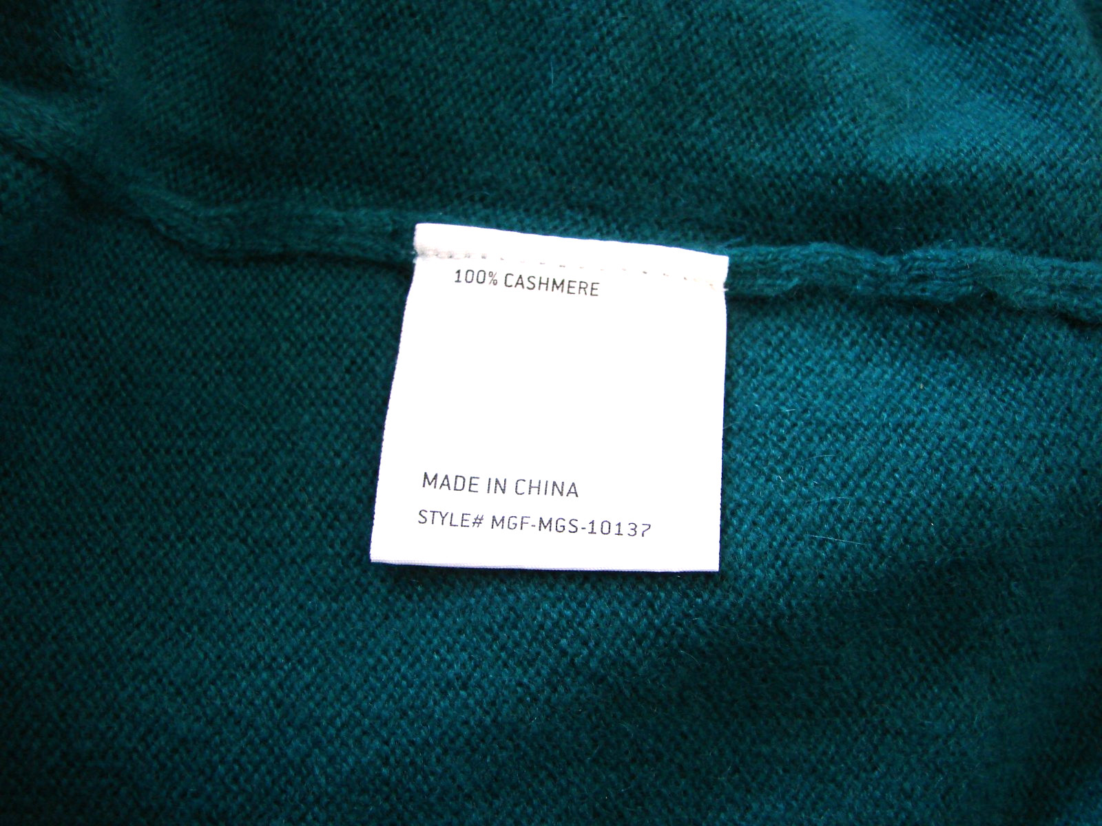 NWT Peacock Green Full-Zip Cashmere Hoodie Sweater by The Commons, Size Large
