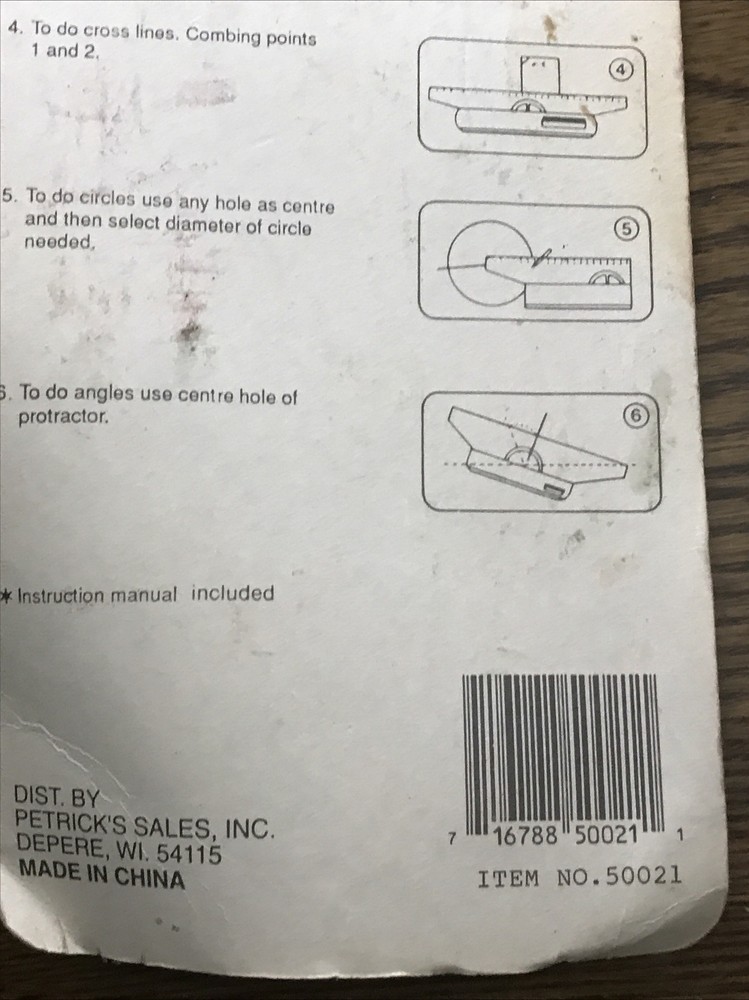 Vintage Parallel Rolling Ruler Universal Angle Rule Balancing Scale Drawing 12”