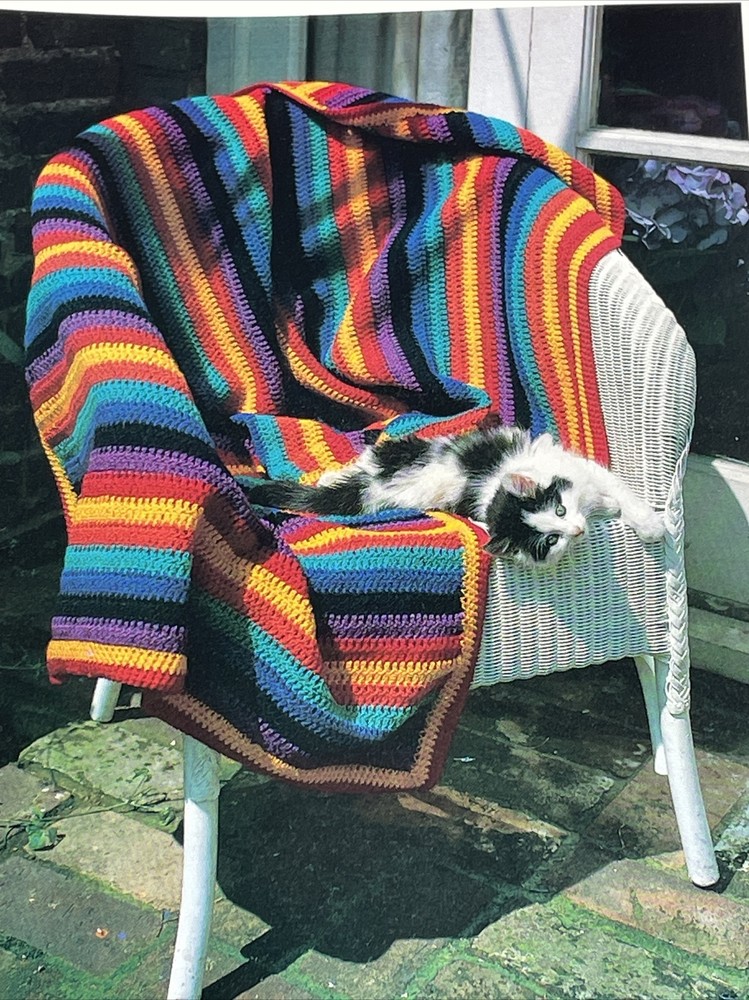 Marshall Cavendish Rainbow Stripes Afghan Crochet Pattern