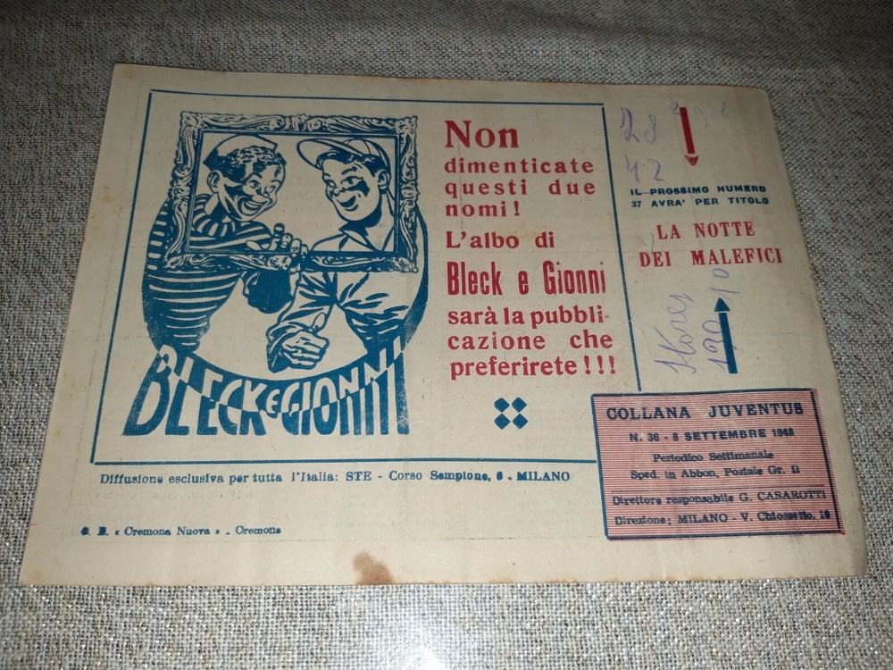 1948 Gim Toro Comic No. 36 ORIGINAL £. 12