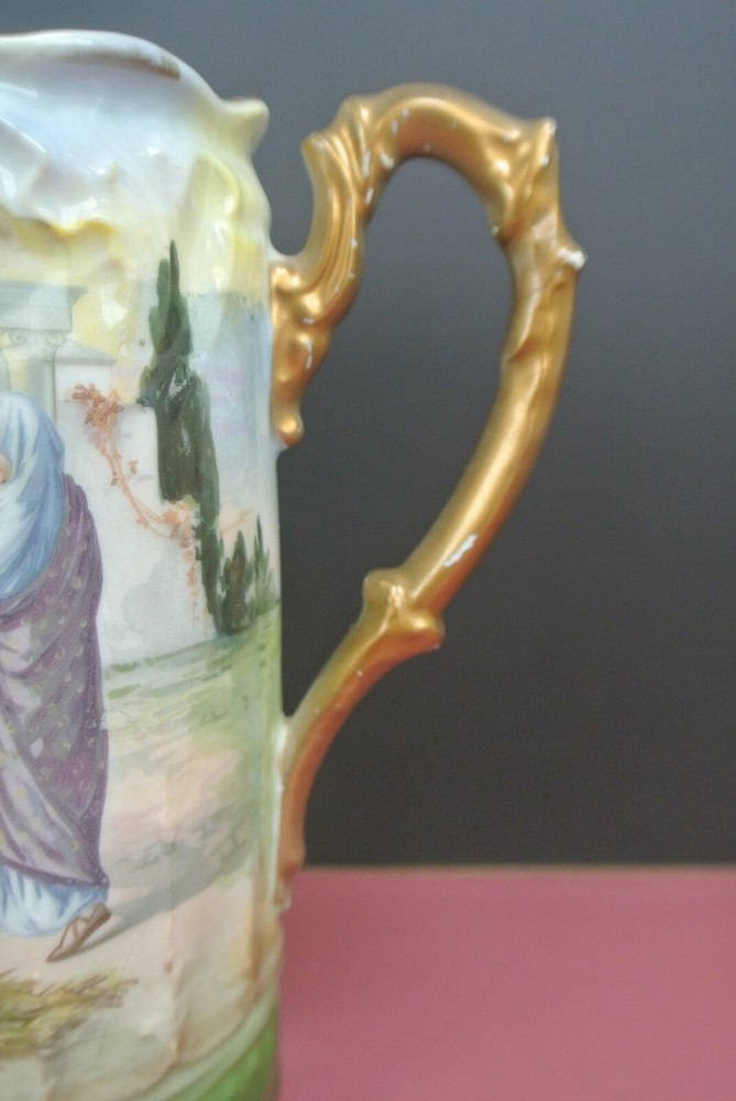 Antique Three Crown China Germany Ornate Pitcher