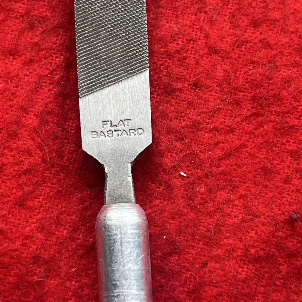 7" FLAT BASTARD HAND FILE TOOL WITH PERMANENT HANDLE (t56)