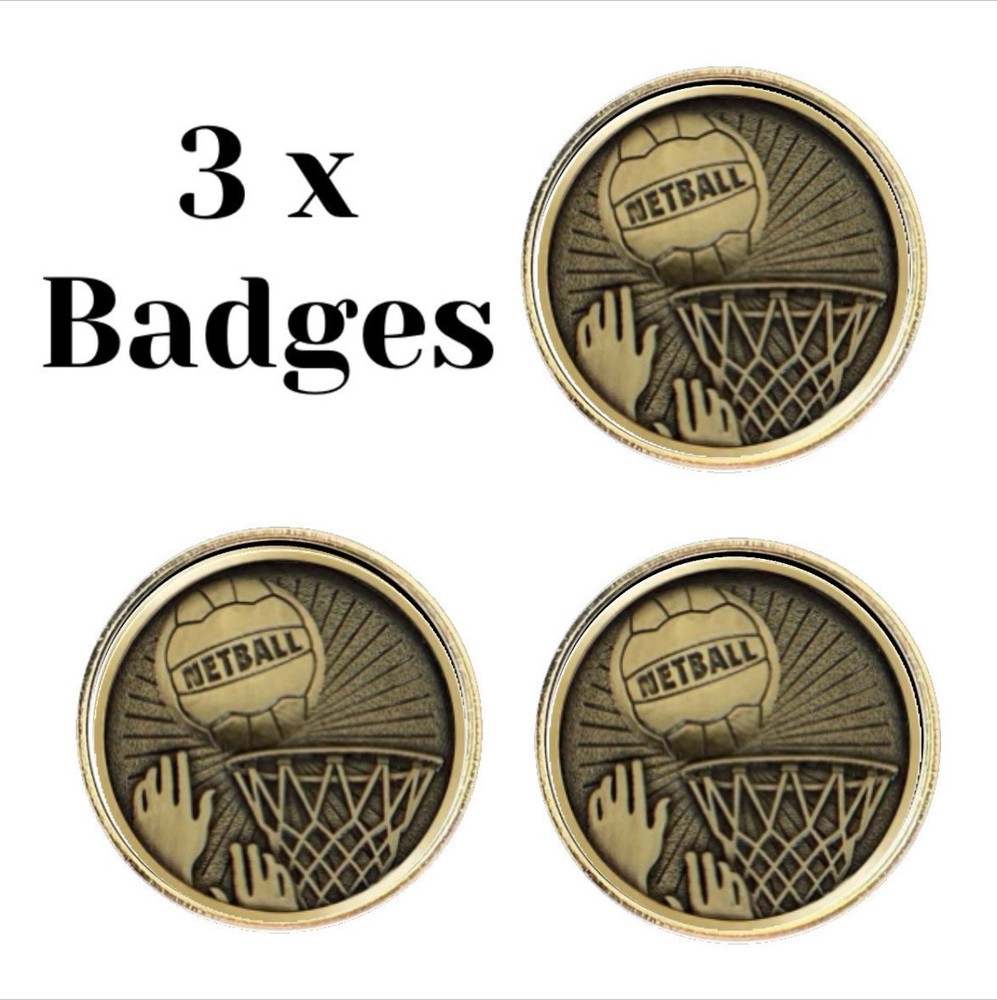 3 x Netball (BU02) Lapel Pin Badges