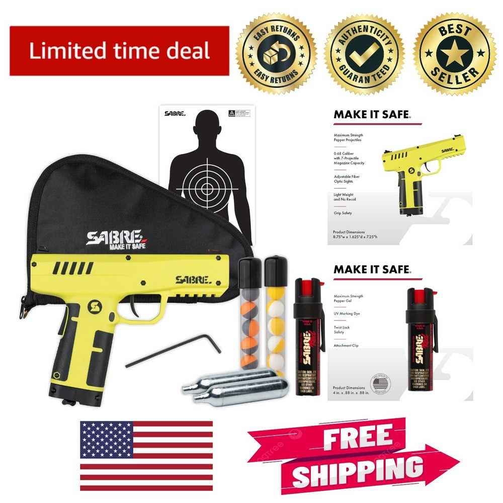 High-Powered Pepper Projectile Launcher with 7 Projectiles & Padded Carry Case