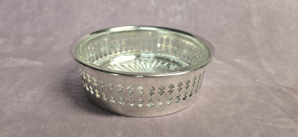 NEWPORT By GOTHAM SILVERPLATE WINE COASTER. SILVERPLATED