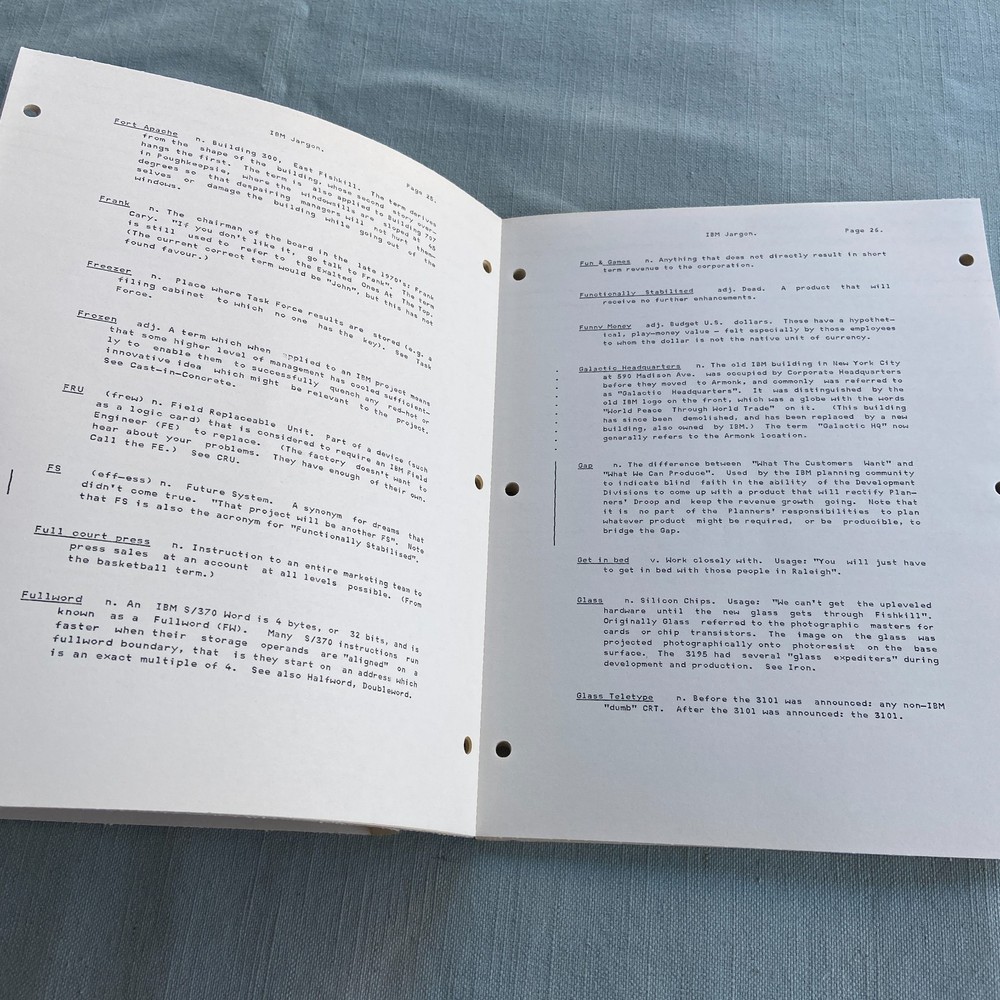 IBM Internal Document Jargon General Computing Dictionary Manual 6th Ed. 1983