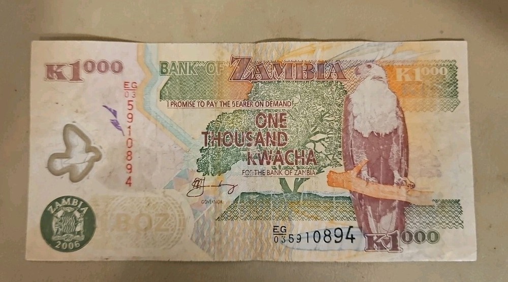 2006 Zambia 1000 Kwacha Note