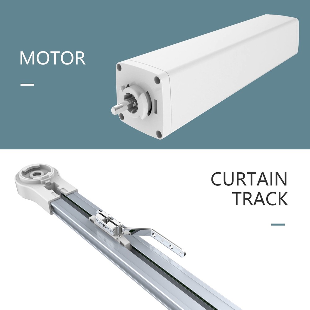 2.2m/7.2ft Motorized Curtain Track Rail Wifi Remote Control Motor Ceiling Track