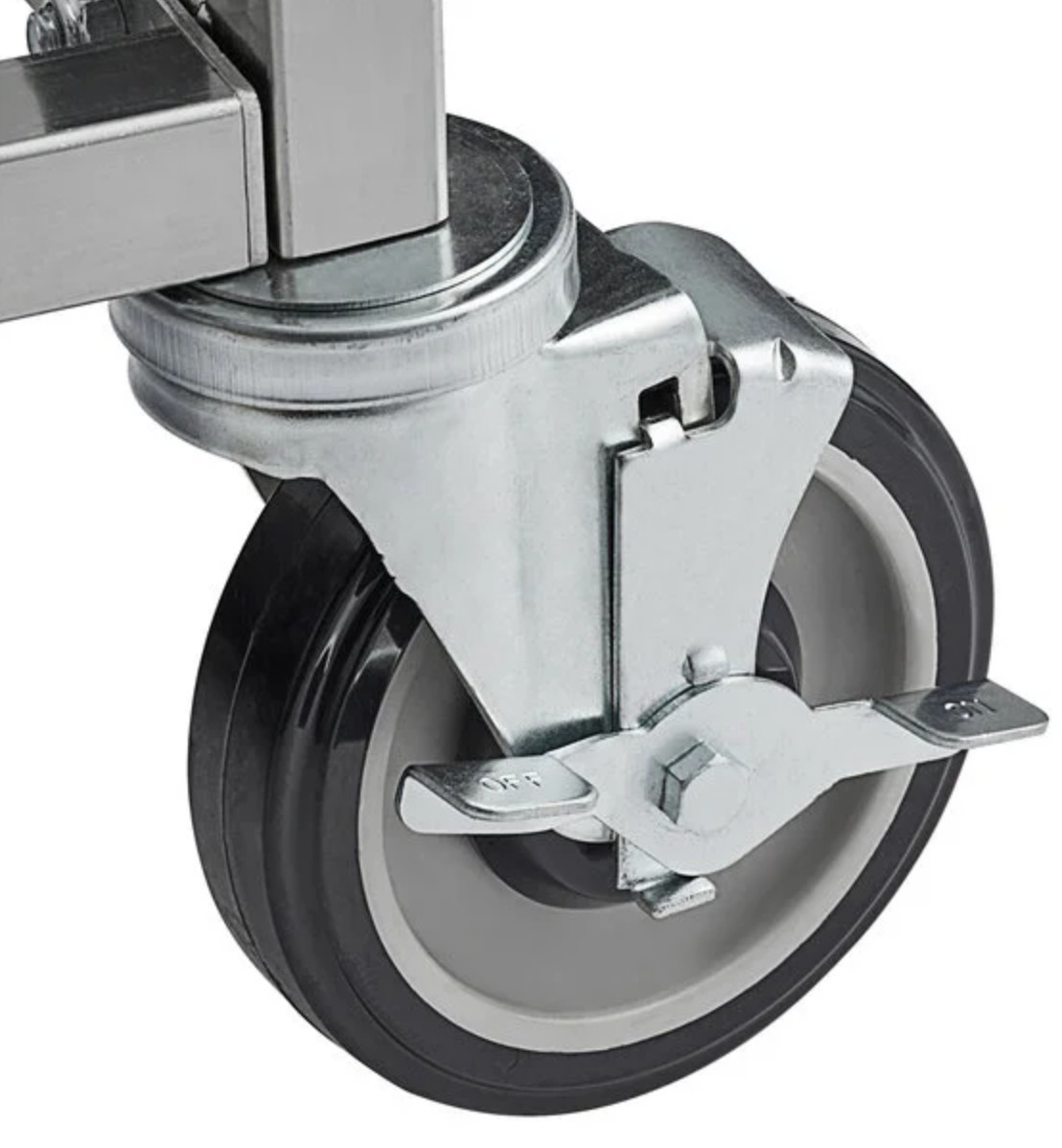 30 Gallon Triple Mobile Ingredient Bin Cart Blue White Yellow Food Storage 3118