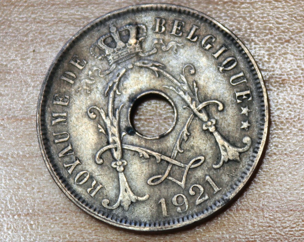 1921 Belgium 25 Centimes Dutch text