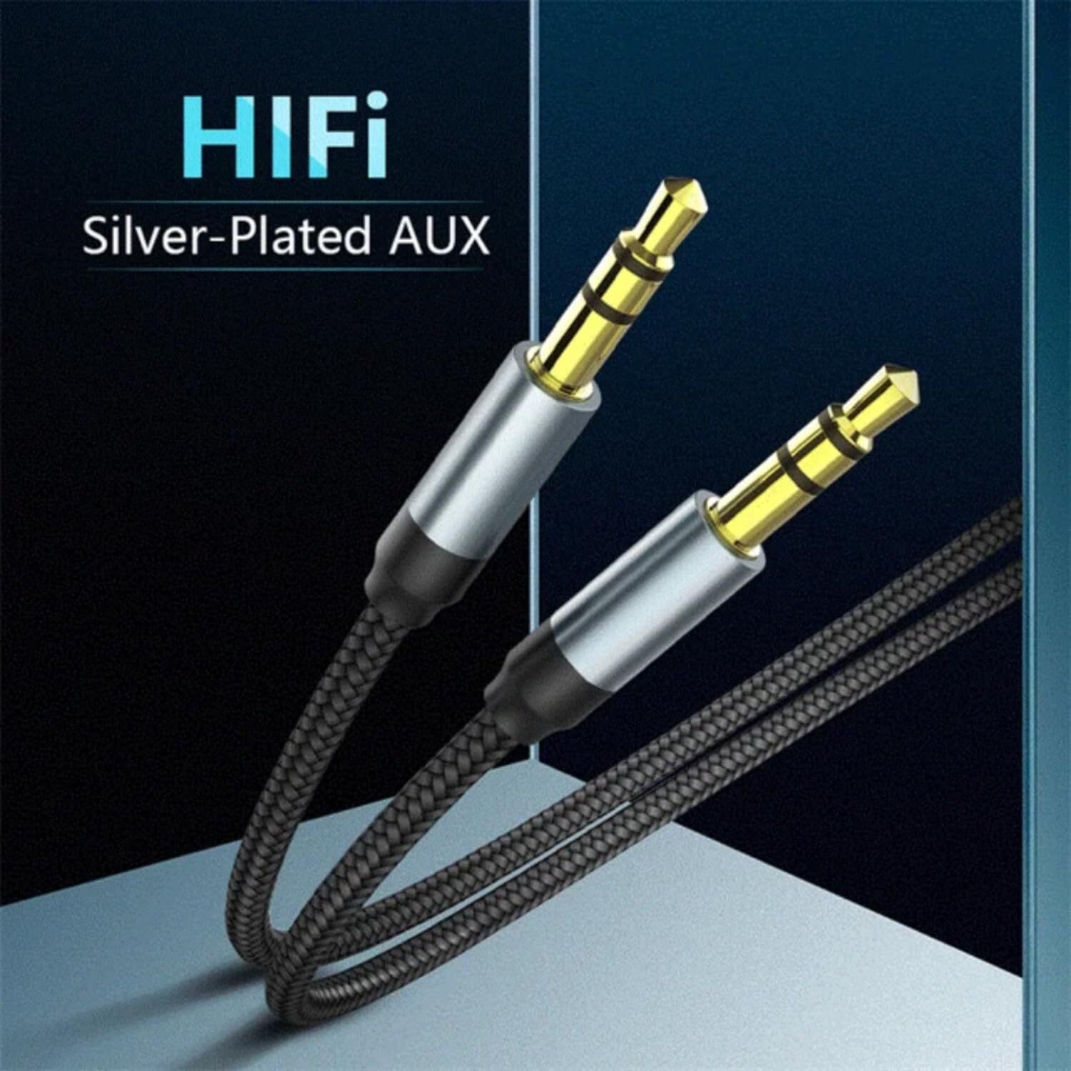 6FT 3.5mm AUX Audio Nylon Braided Cord Cable PC iPod Car Phone headphone lot