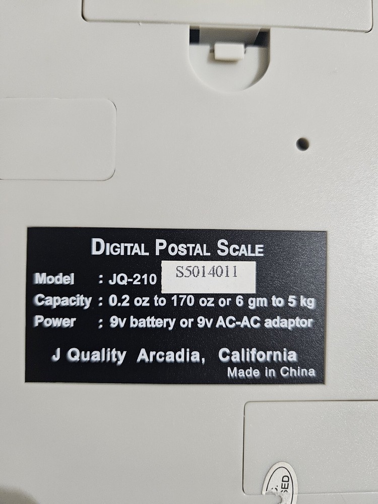 J. QUALITY INC, DIGITAL POSTAL SCALE MODEL #JQ 210