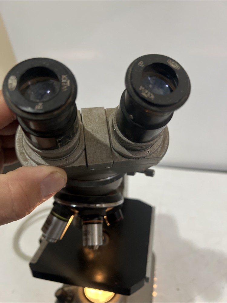 Vintage LAB SETUP Olympus KHC Microscope Binocular Working Lamp UNTESTED AS-IS