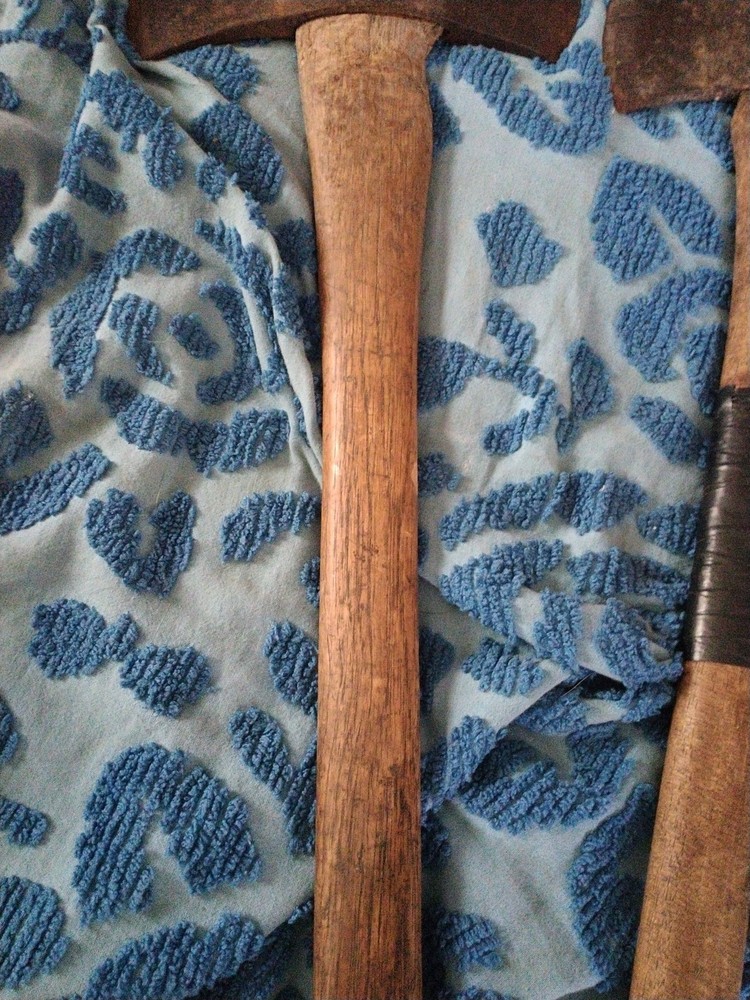 2 Vintage Double Bit Axe & Handle 27.5 Long Unknown Axe Very Good