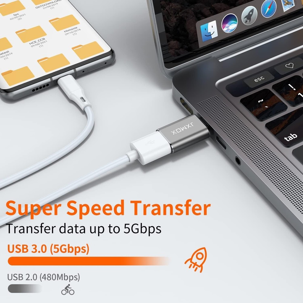 USB C to USB Adapter 2-Pack - Fast Data Transfer & Charge with Reversible Design