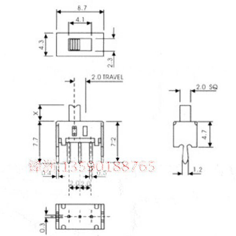 MICRO Slide Switch On-OFF 5 Pin Mini Toggle Interrupt PCB