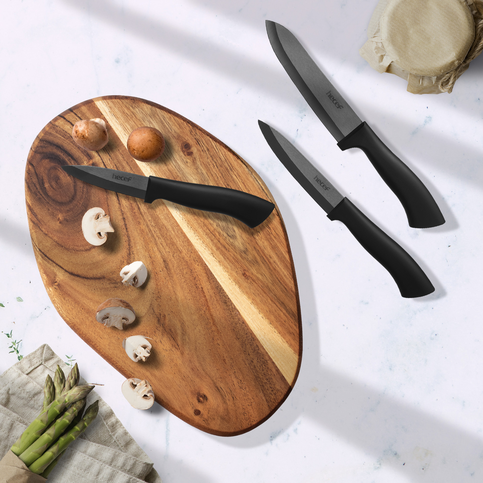 3PCS Ceramic Knife Set Sharp NonStick Blade Chef Knife,Utility KnifeParing Knife