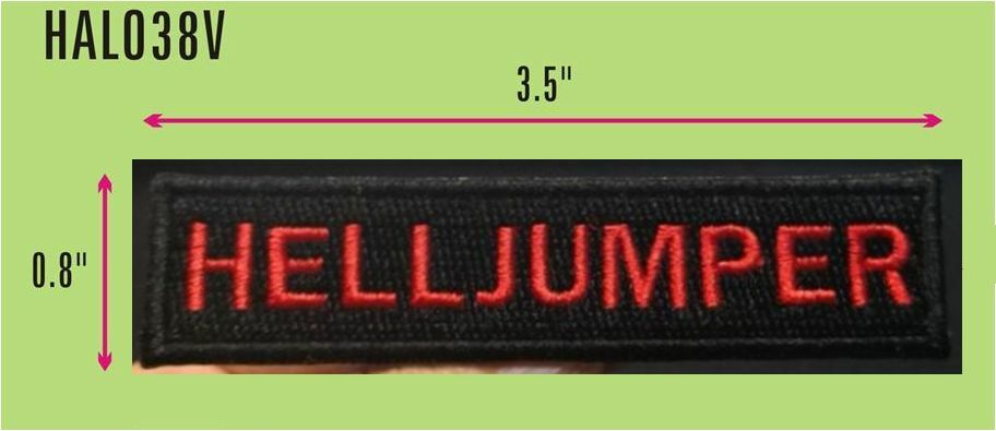 HALO TACTICAL RED ON BLACK HELLJUMPER TAB PATCH - HALO38V