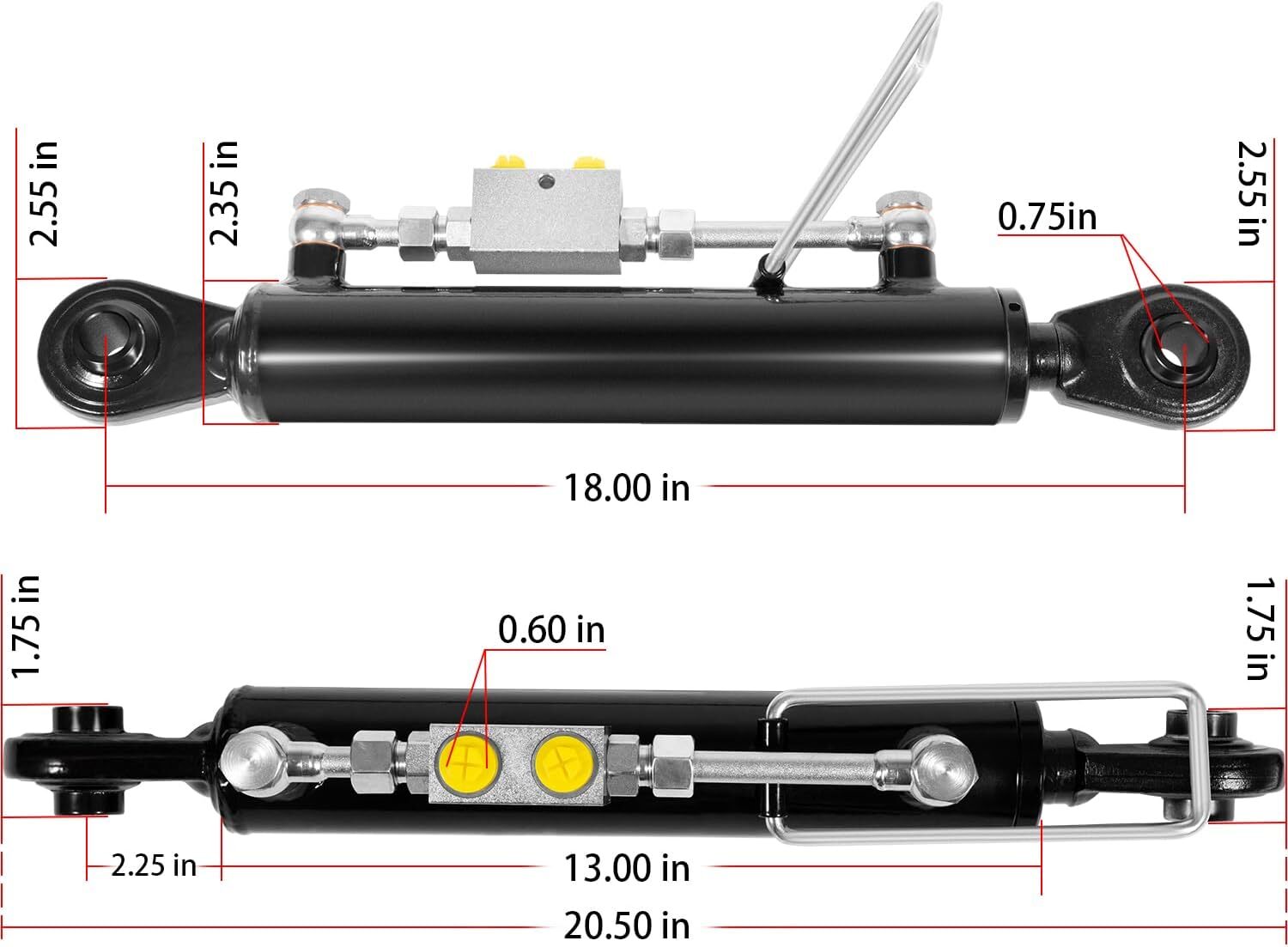 Hydraulic Top Link Cat. 1-1 with Locking Block 18 1/8 - 26 3/8 SPH320032