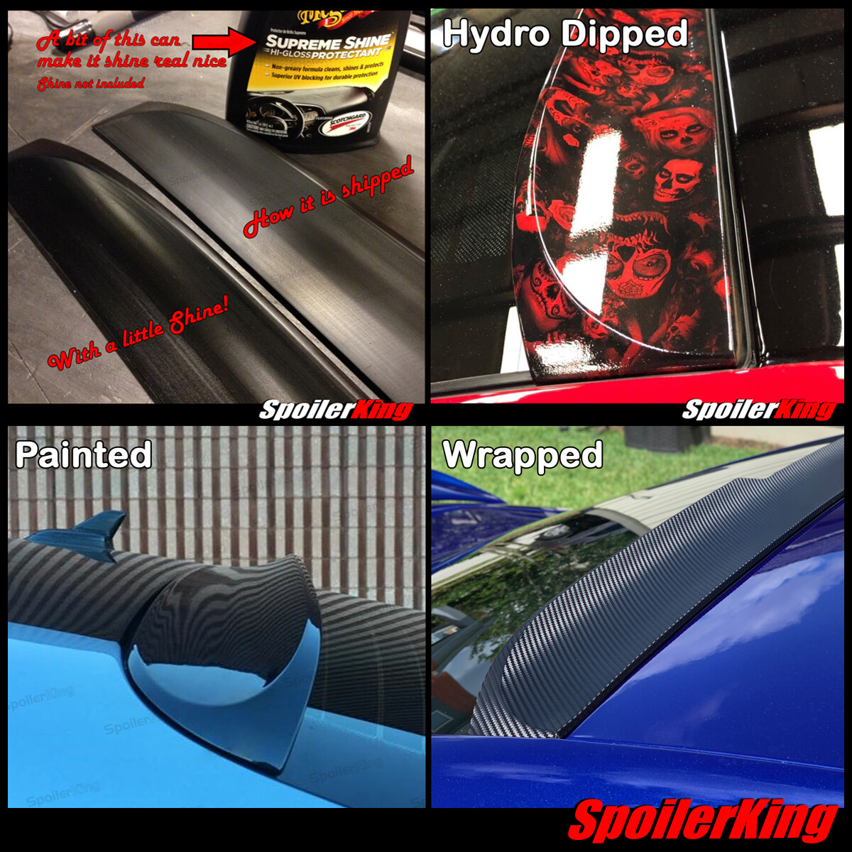 SpoilerKing 284K Universal 30"- 55" Custom Rear Polyurethane Trunk Spoiler Wing