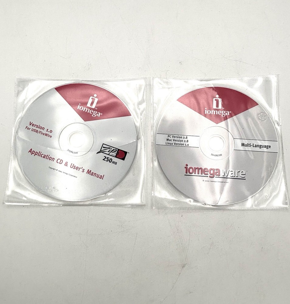 2 CD Set IOMEGAWARE VERSION 1.0 for USB | ZIP