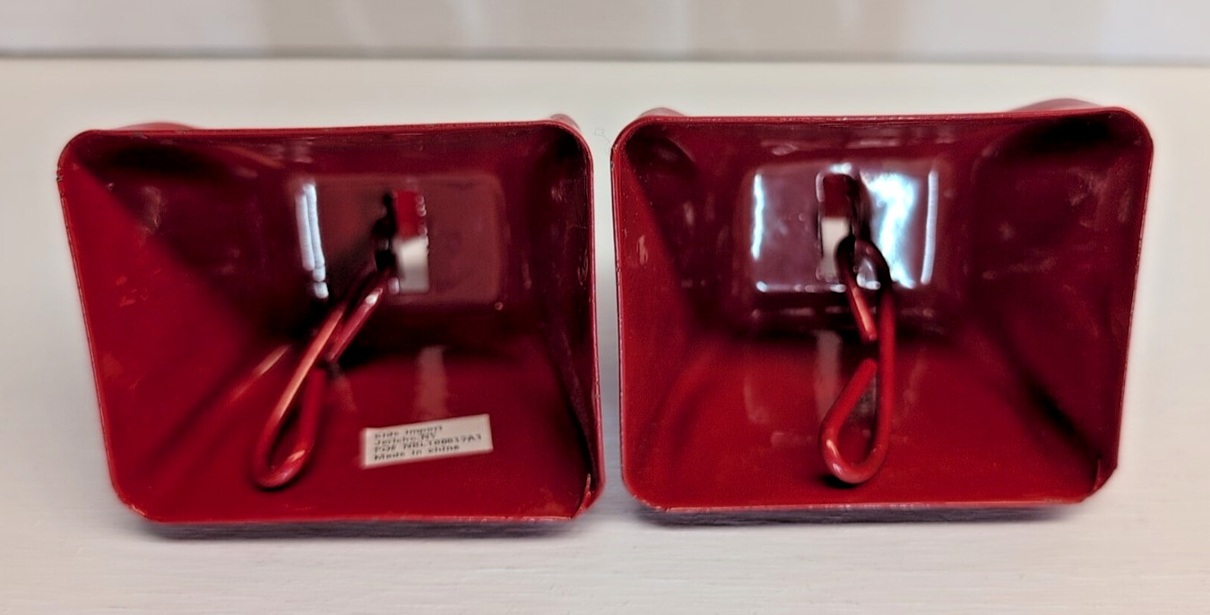 RARE! TWO (2) BEEF - IT'S WHAT'S FOR DINNER - RED METAL COWBELL COW BELL CATTLE