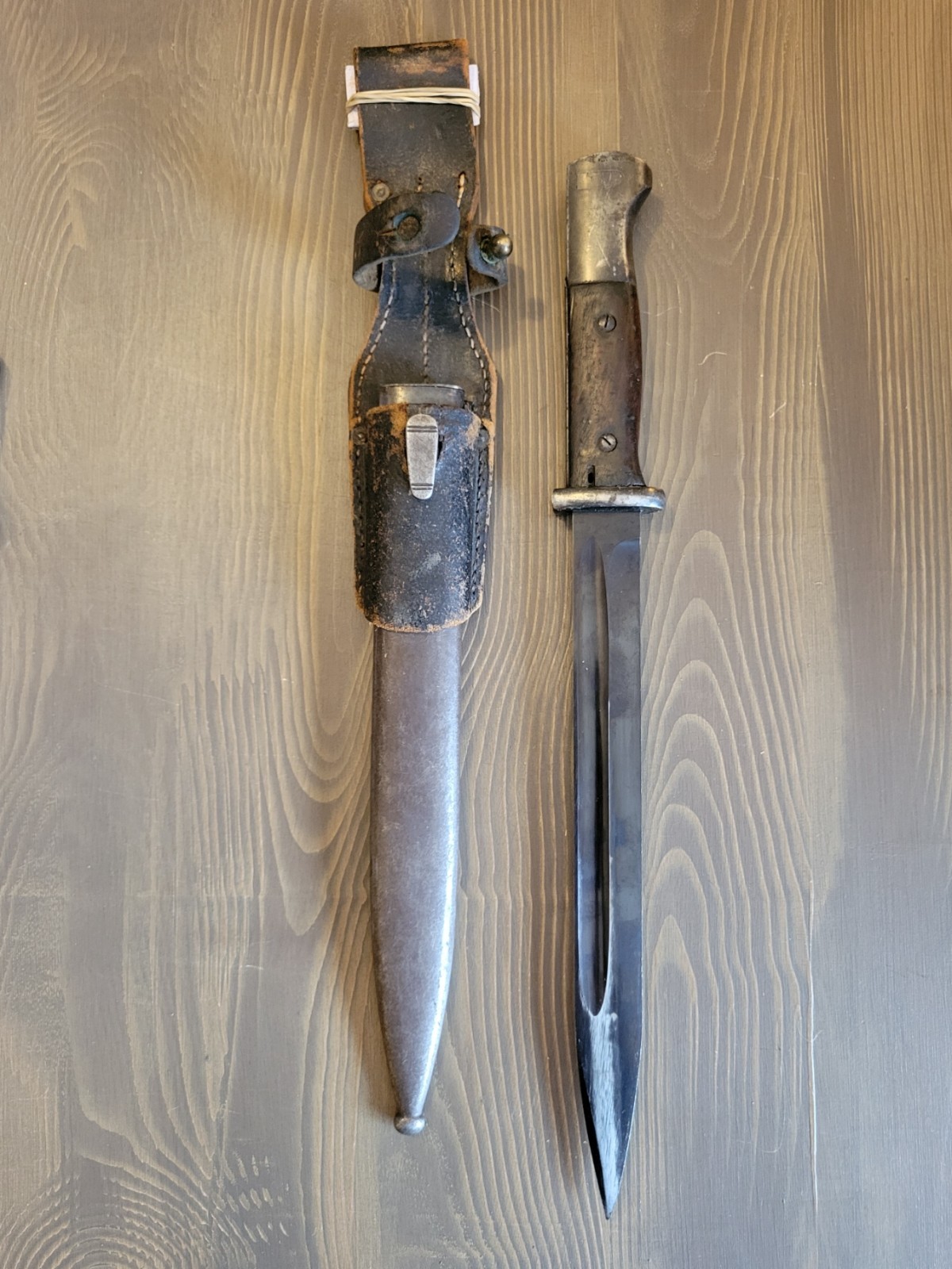 EXCELLENT! WWII German K98 Combat Bayonet w/Org Sheath & Frog!