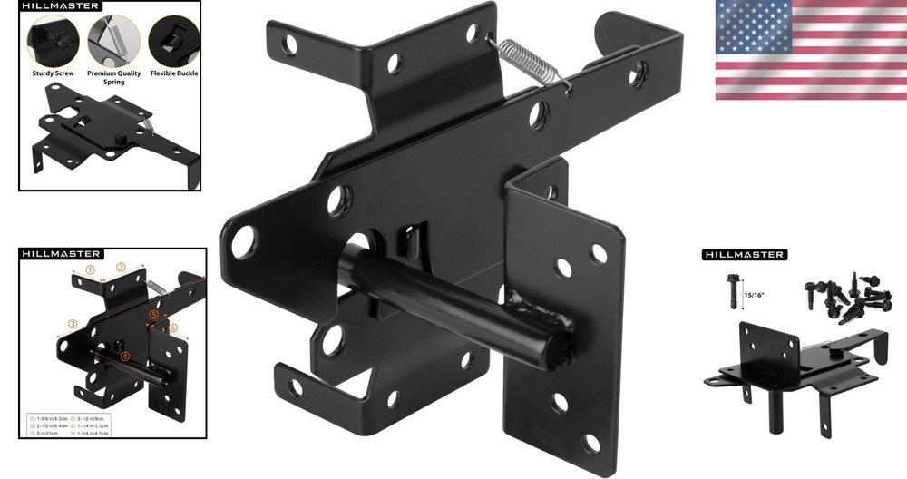 Gravity Self Locking Gate Latch - Superior Black Powder Coat
