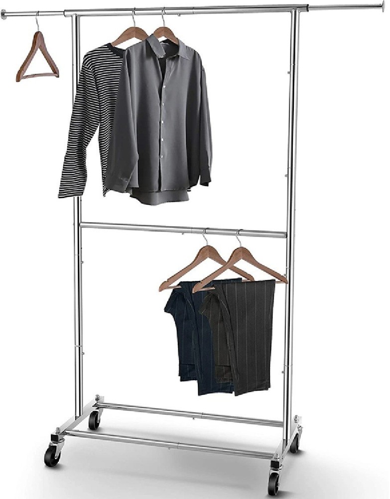 Simple Trending Double Hanging Garment Rack (Chrome)