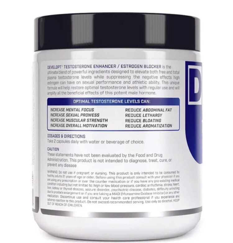 Testosterone Booster Muscle Enhancer Estrogen Blocker DEVELOPT Exp: 04-2026