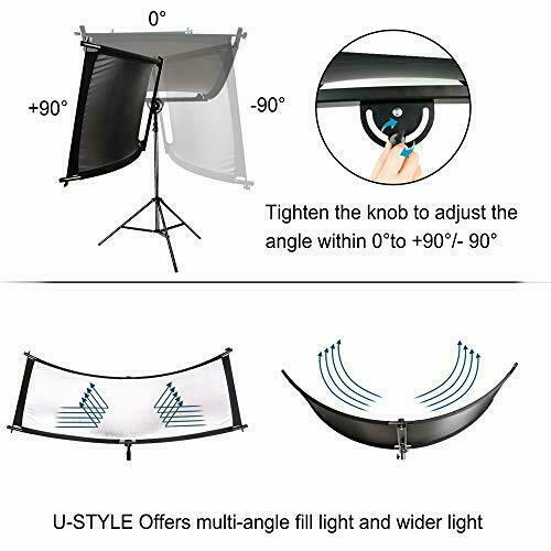 FUDESY Clamshell Light Reflector/Diffuser, Curved Photography Lighting 67"x24"