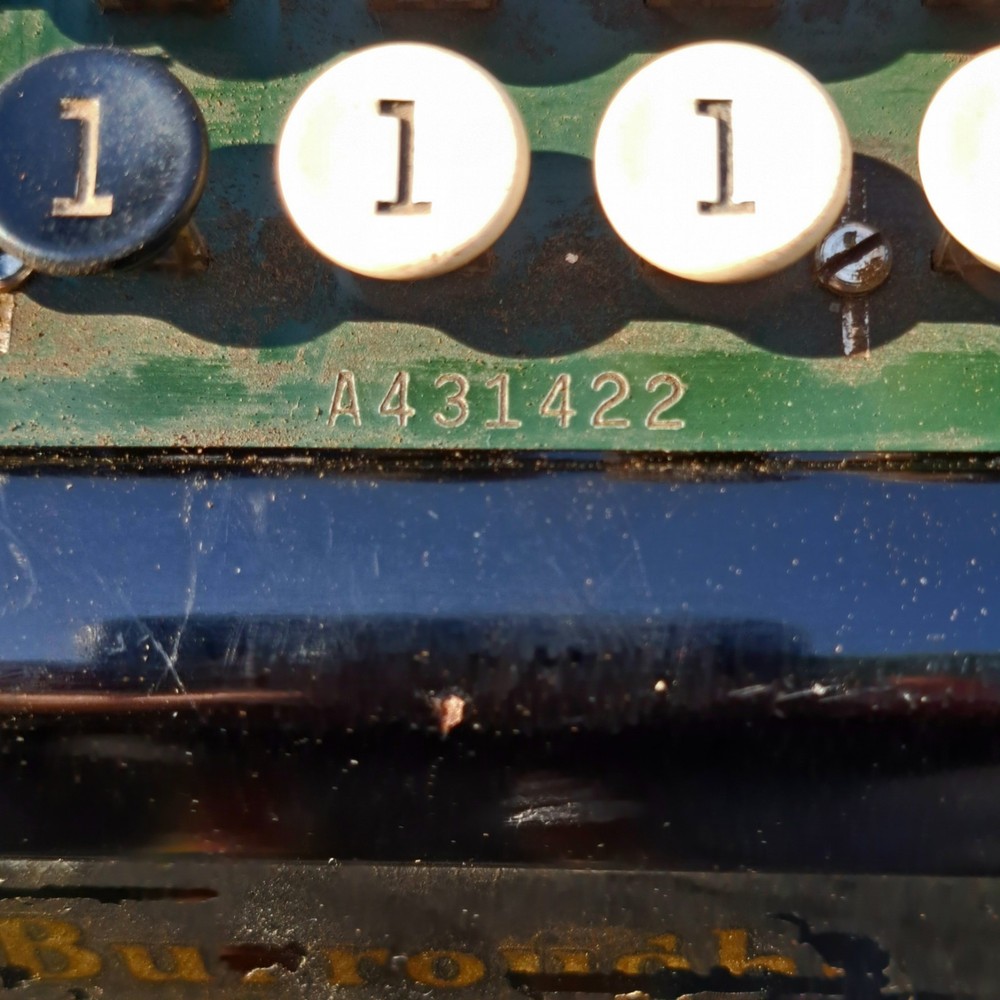 Earlier Burroughs 1920s 1930s 7 Column Adding Machine Good Used Condition