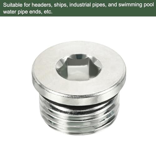 2 Pcs 7/8-14UNF Pipe Plug, Male Thread Internal Hex Head Socket Pipe Fitting