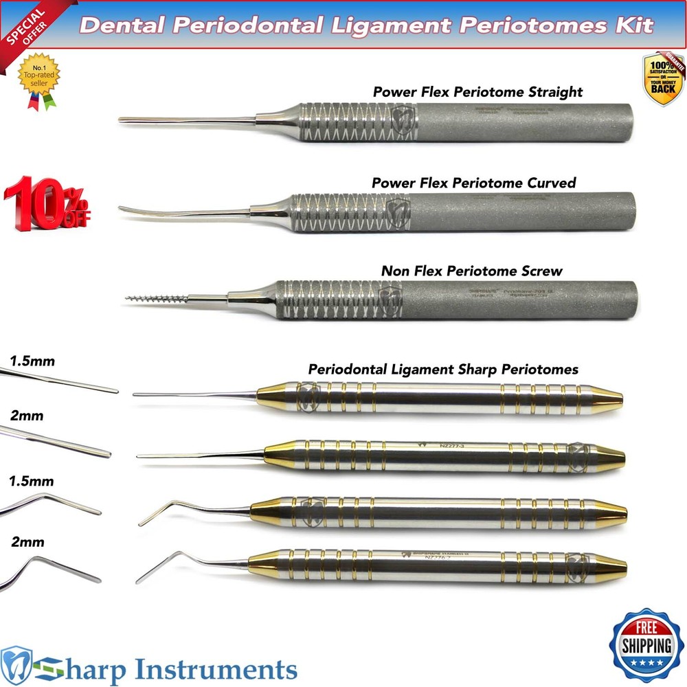 Power Flex Periotomes, Atraumatic Ligament Sharp Periotome Dental Extraction Kit