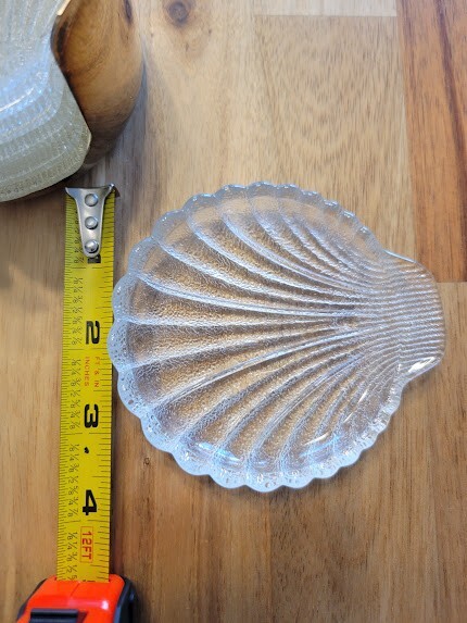 5 Rogers Silver Clamshell Shell Shaped Glass Coasters Set & Silver Plated Holder