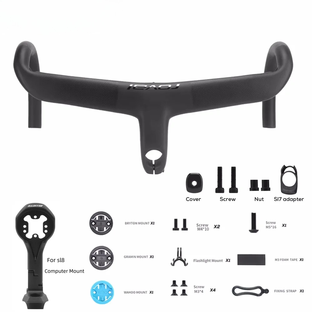 Full Internal Cable Routing Road Bicycle Handlebar Carbon Integrated Handlebar