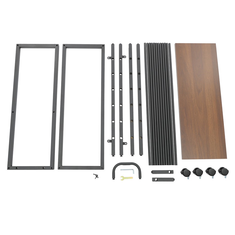 Black Painting Drying Rack with Storage, 4 Wheels for Easy Mobility