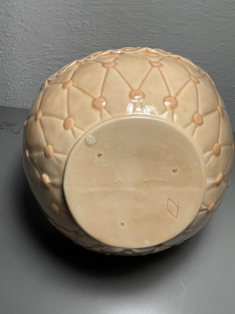 Ceramic Easter Basket Serving Bowl 7x11” Pink Spring Decor