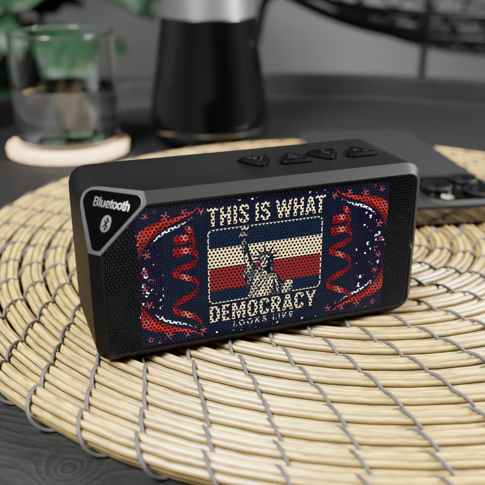 Patriotic Bluetooth Speaker, Wireless Sound System, Red White Blue Decor, [...]