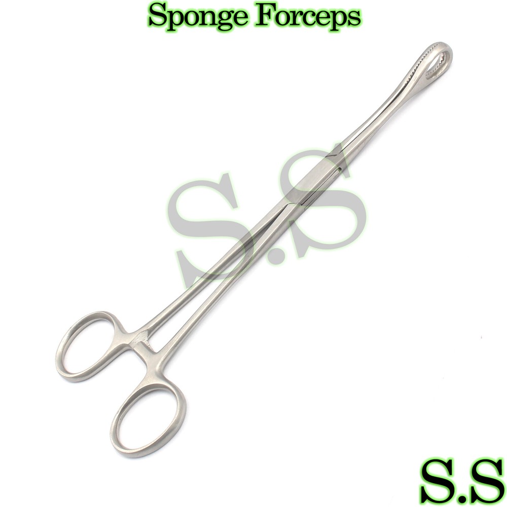 SPONGE FORCEPS 10" STRAIGHT GYNECOLOGY SURGICAL INSTRUMENTS