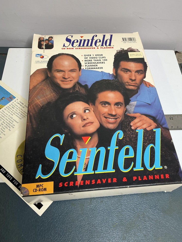 Vintage Seinfeld CD-ROM Box Only Display Windows PC Big Box