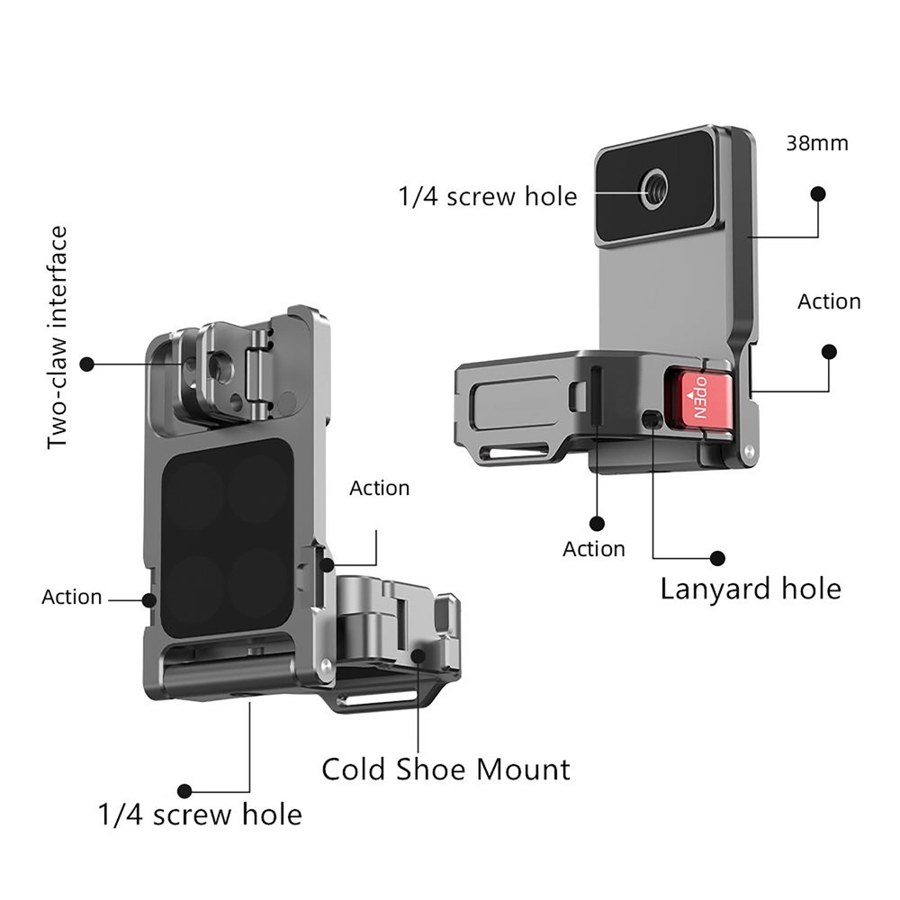 Multi-function Magnetic Base Bezel Expansion Bracket For DJI OSMO POCKET 3