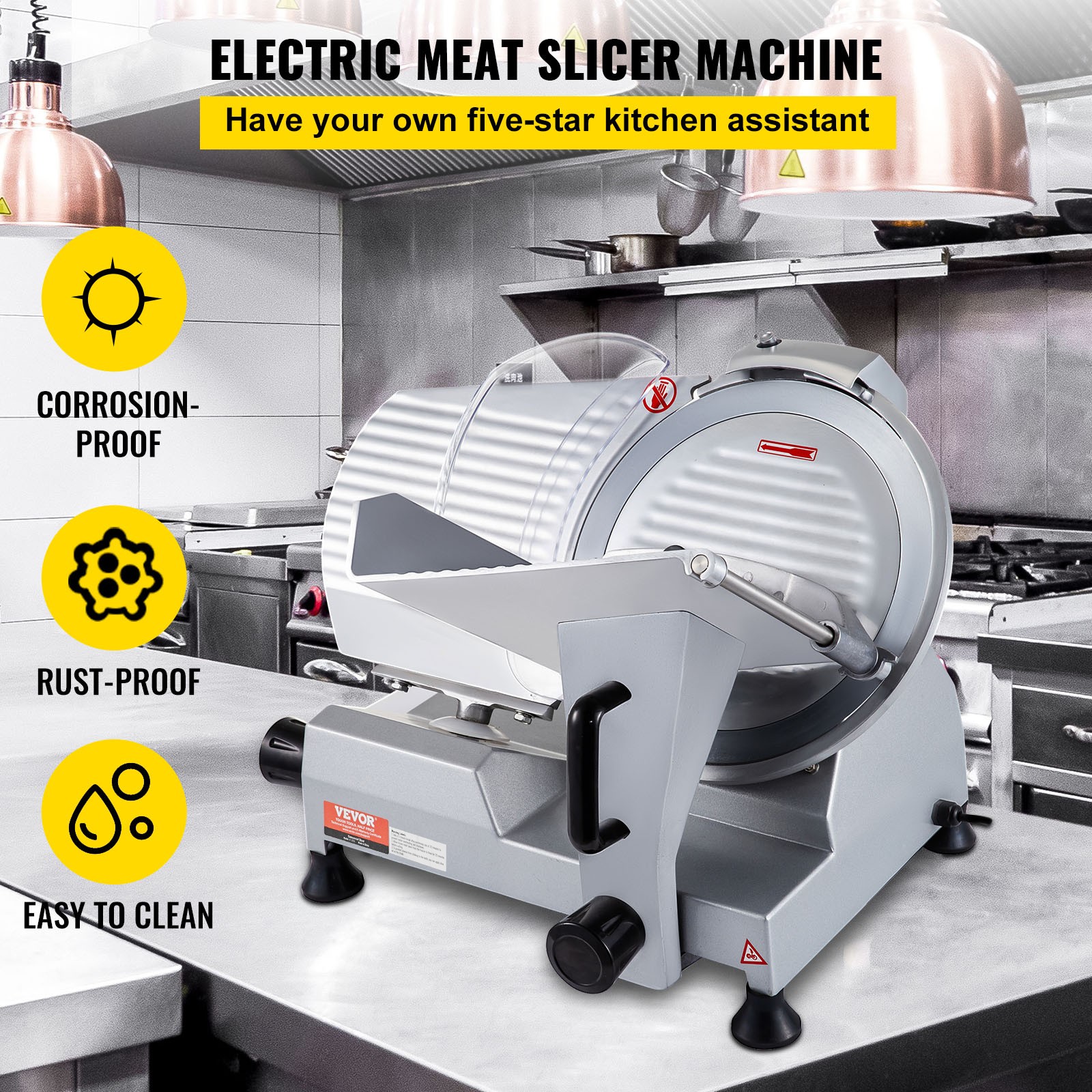 VEVOR Commercial Electric Meat Slicer Deli Food Cutter 12" Blade 320W 350-400RPM