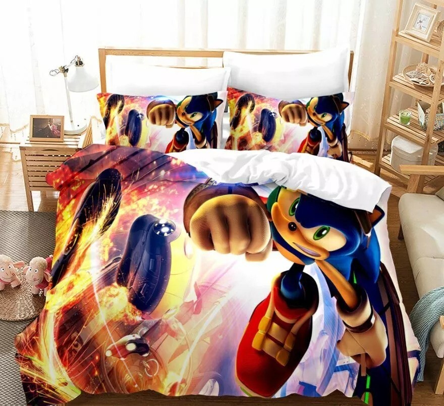 Sonic the Hedgehog Bedding Set – Single, Double, Queen, King Bedding Set for Kid