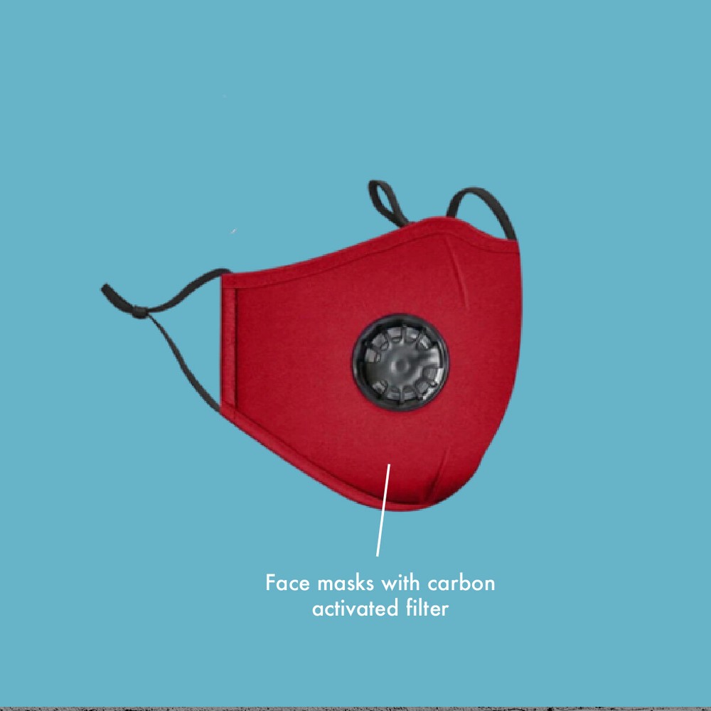Reusable / Washable Face Mask with Carbon Activated Filter - 3 Colors