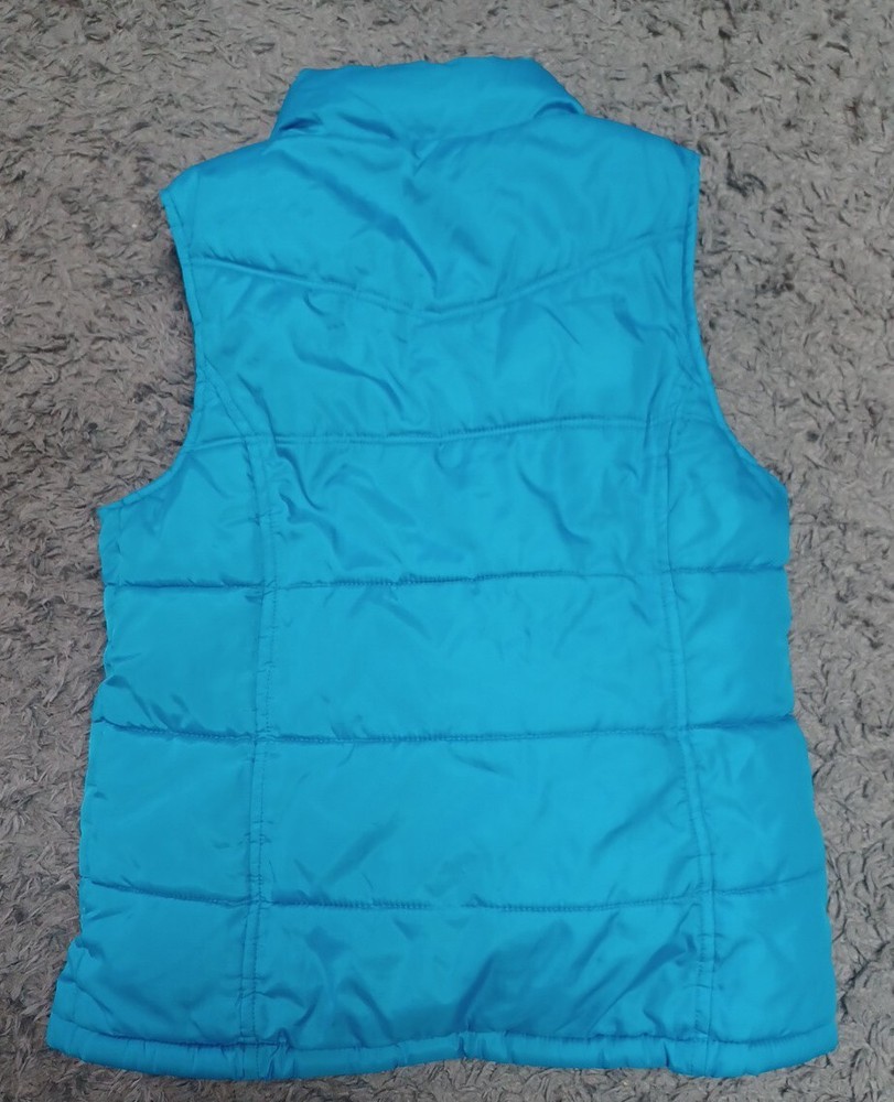Old Navy Zippered Front Puffer Vest Light Blue Size Medium