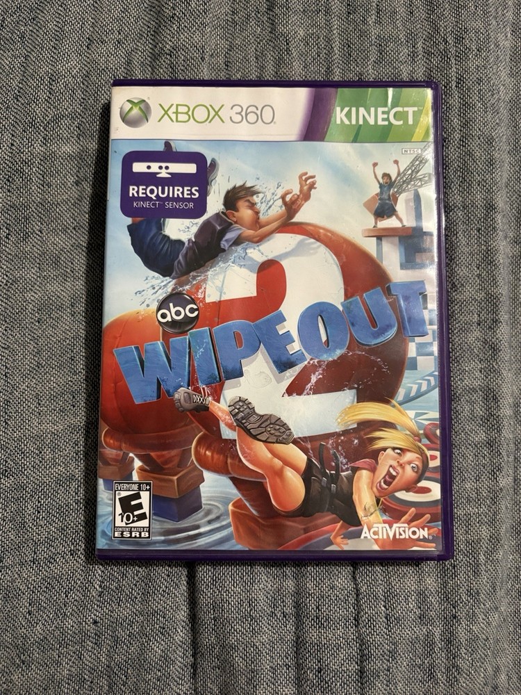 Microsoft Xbox 360 Kinect Sensor Black USB with Dance Central & Wipeout 2